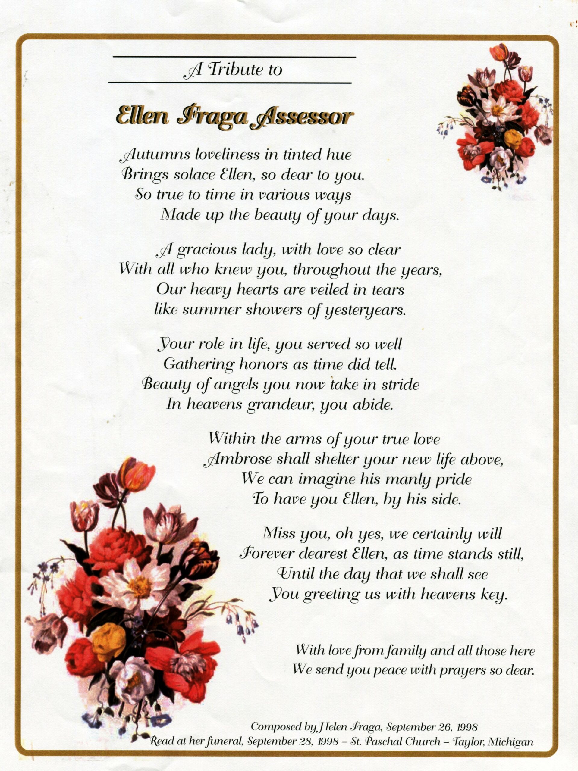 01. Sisters Eulogies, Ellen's by Helen 01