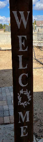 Double sided welcome/beware sign