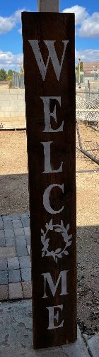 Double sided welcome/beware sign